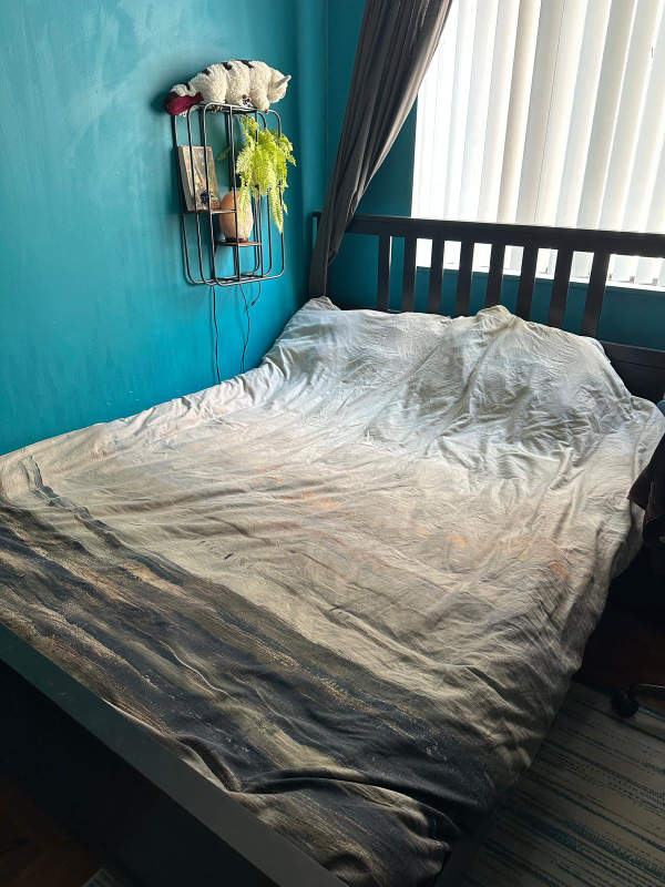 IKEA Hemnes Queen Bed Frame - Black-Brown