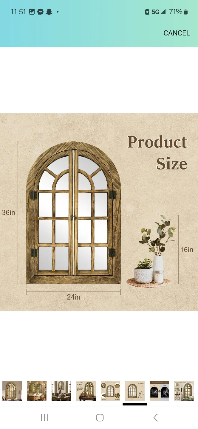 Vintage Farmhouse Wooden Frame Window Mirror image indicator(6)