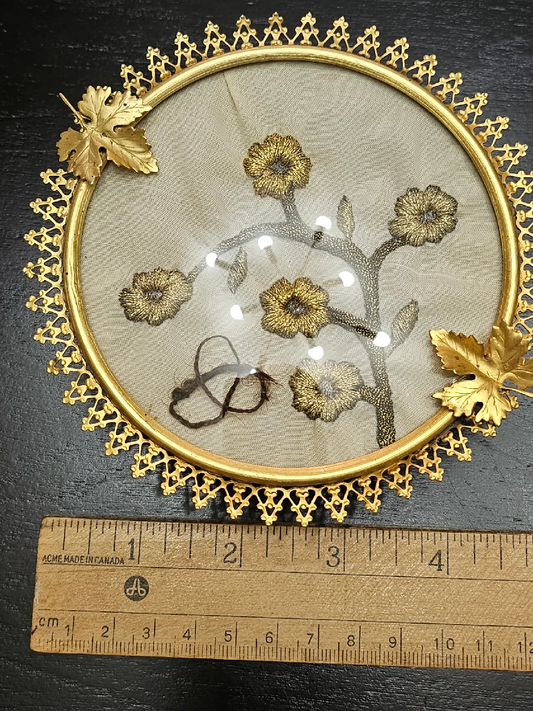 vintage Victorian mourning hair art piece image indicator(8)