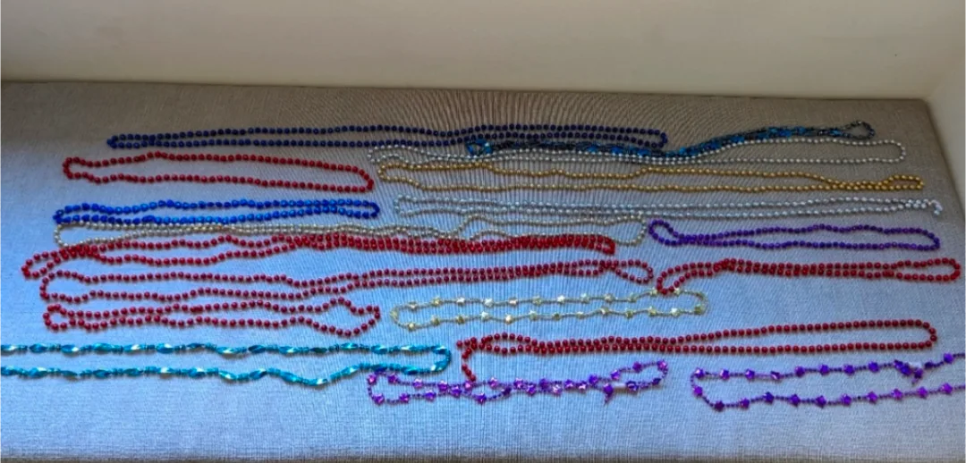 Mardi Gras Bead Necklaces - Assorted Colours (20 Pairs) thumbnail
