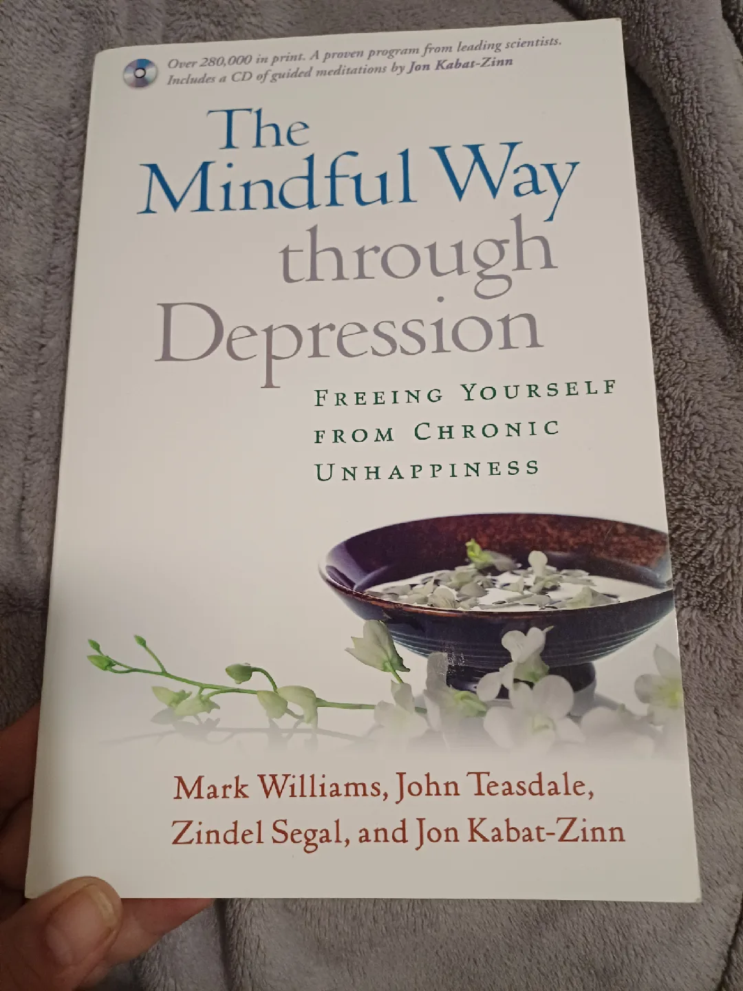 Book: The Mindful Way through Depression, includes a CD thumbnail