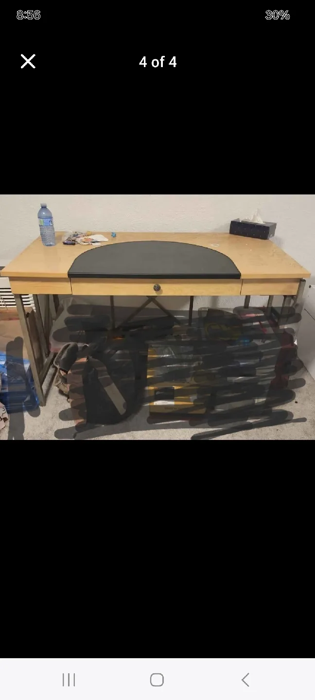 Wooden Desk with Black Pad thumbnail