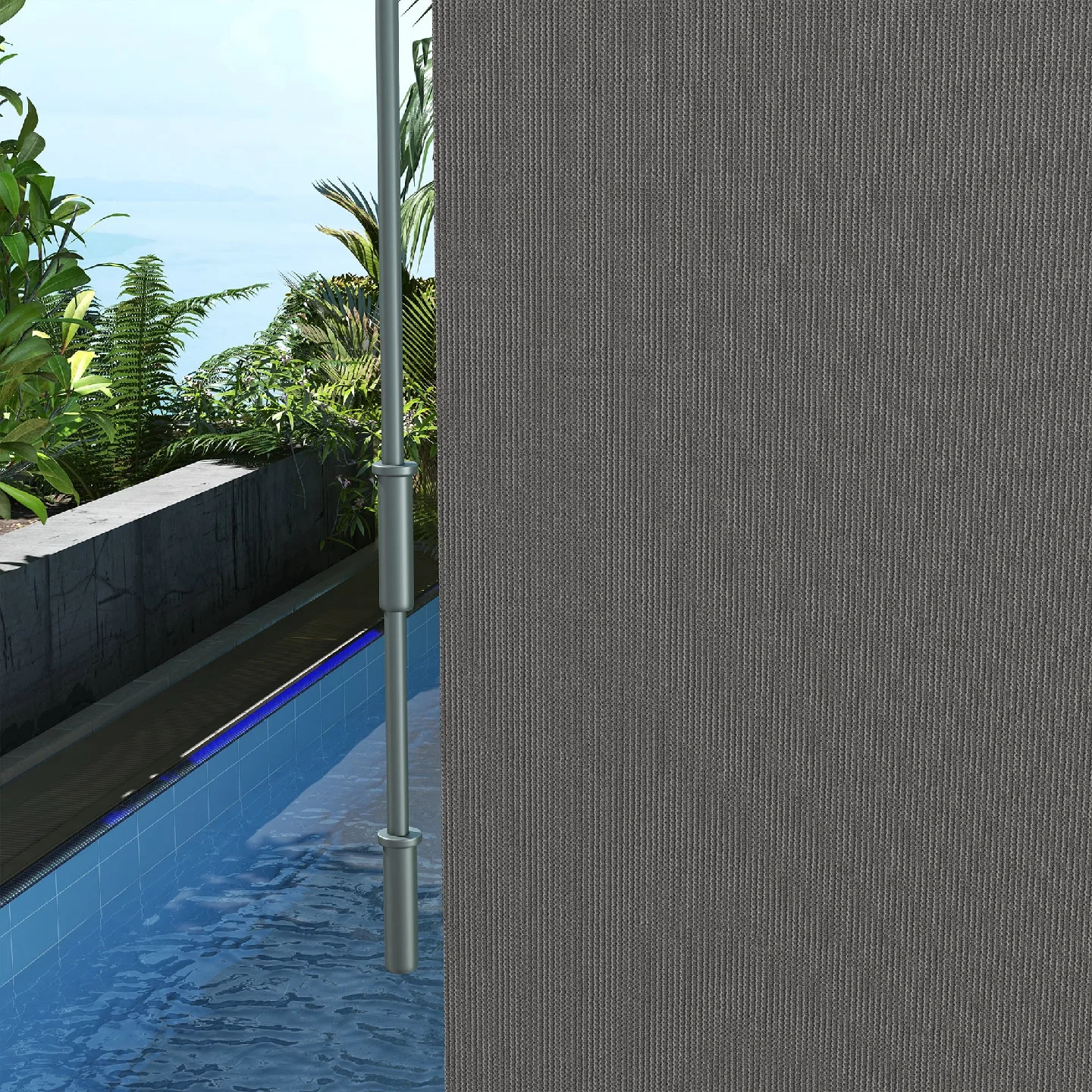 Outdoor Roller Shade 95.3" x 72" Gray image indicator(7)