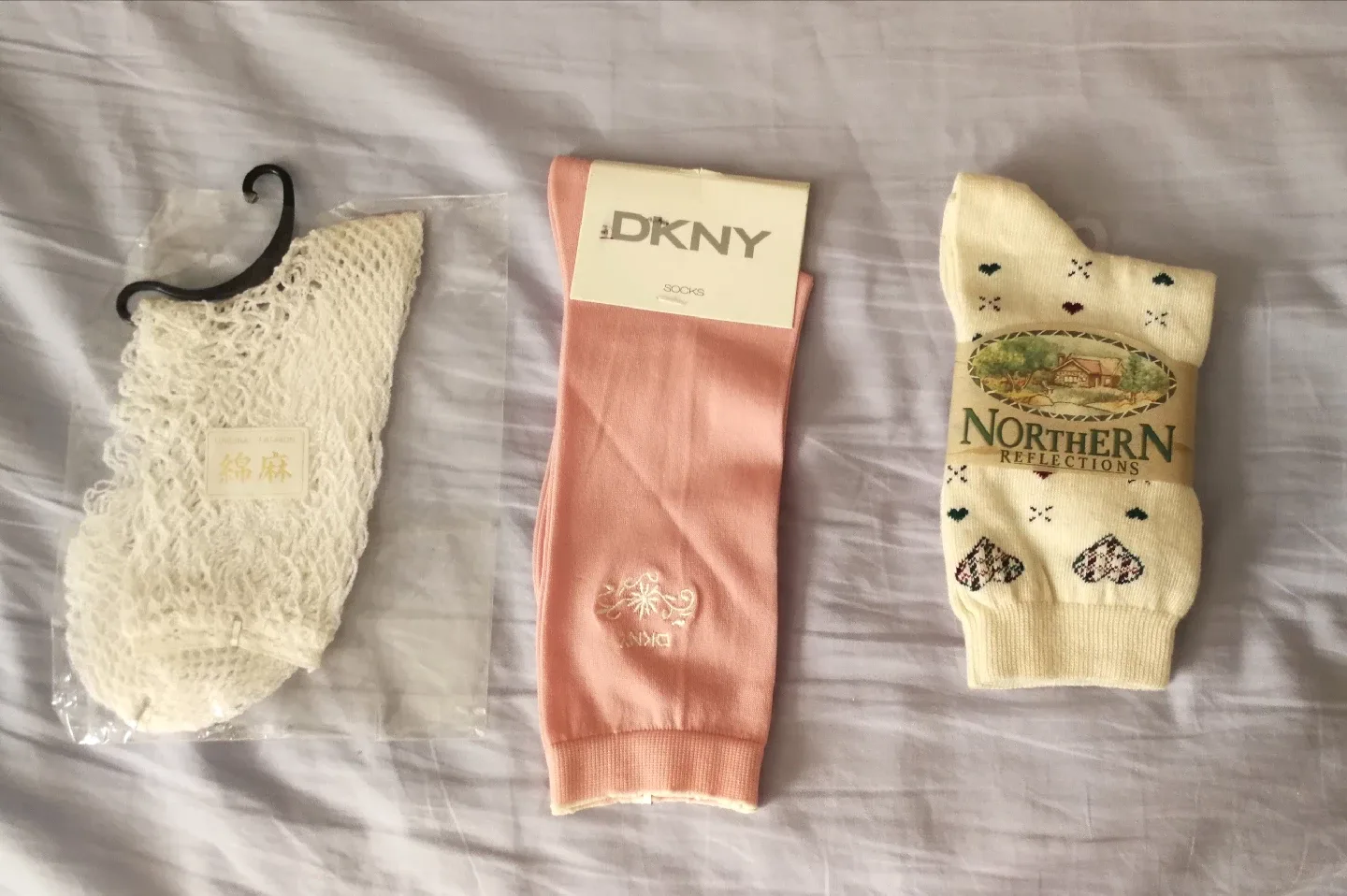 3 pairs socks bundled - fishnet, DKNY & Northern Reflections thumbnail