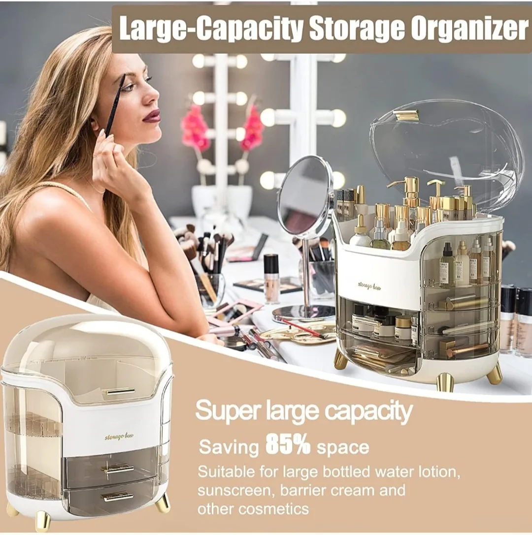Portable LIGHT LUXURY MAKEUP ORGANIZER, White image indicator(2)