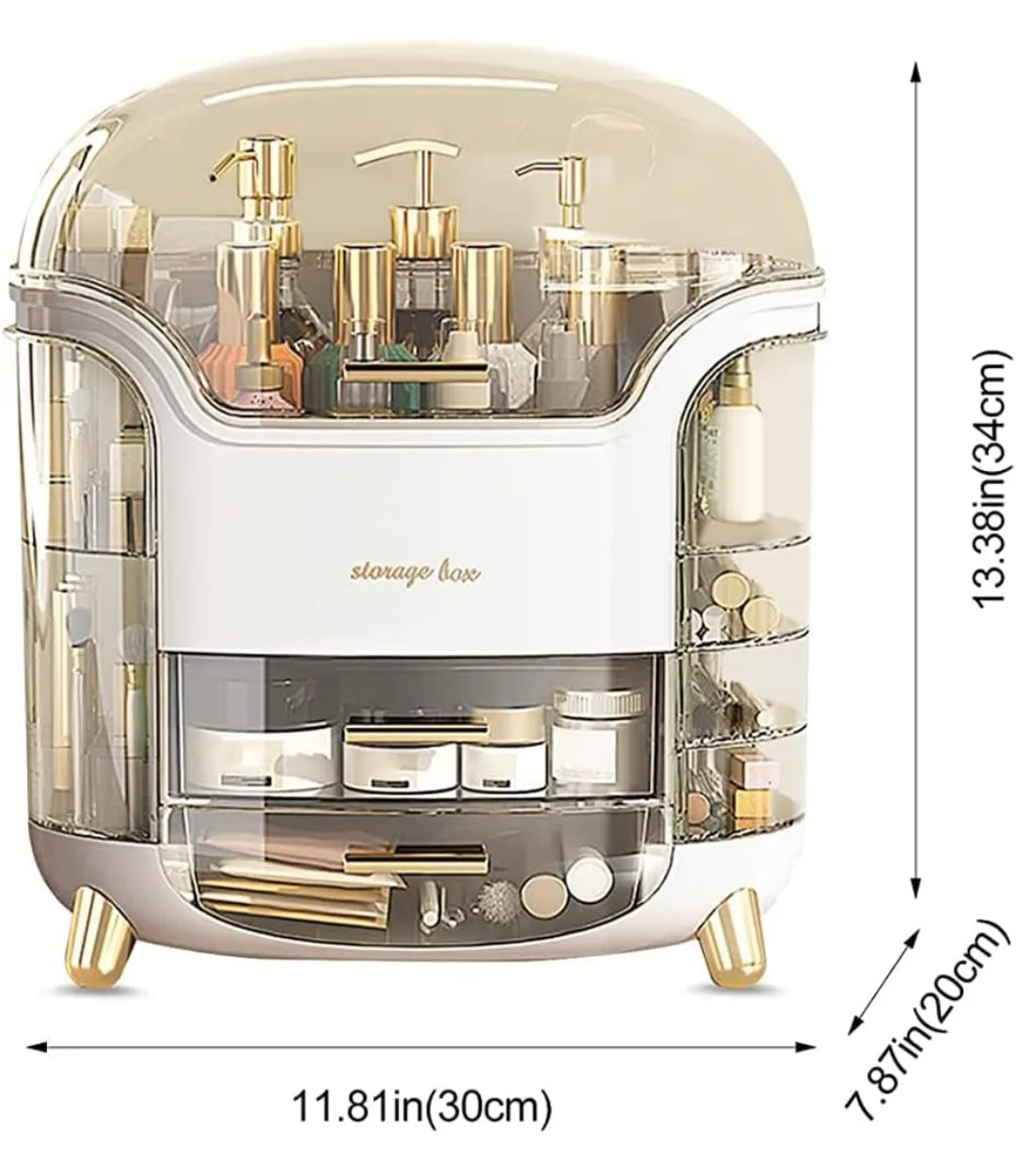 Portable LIGHT LUXURY MAKEUP ORGANIZER, White image indicator(3)