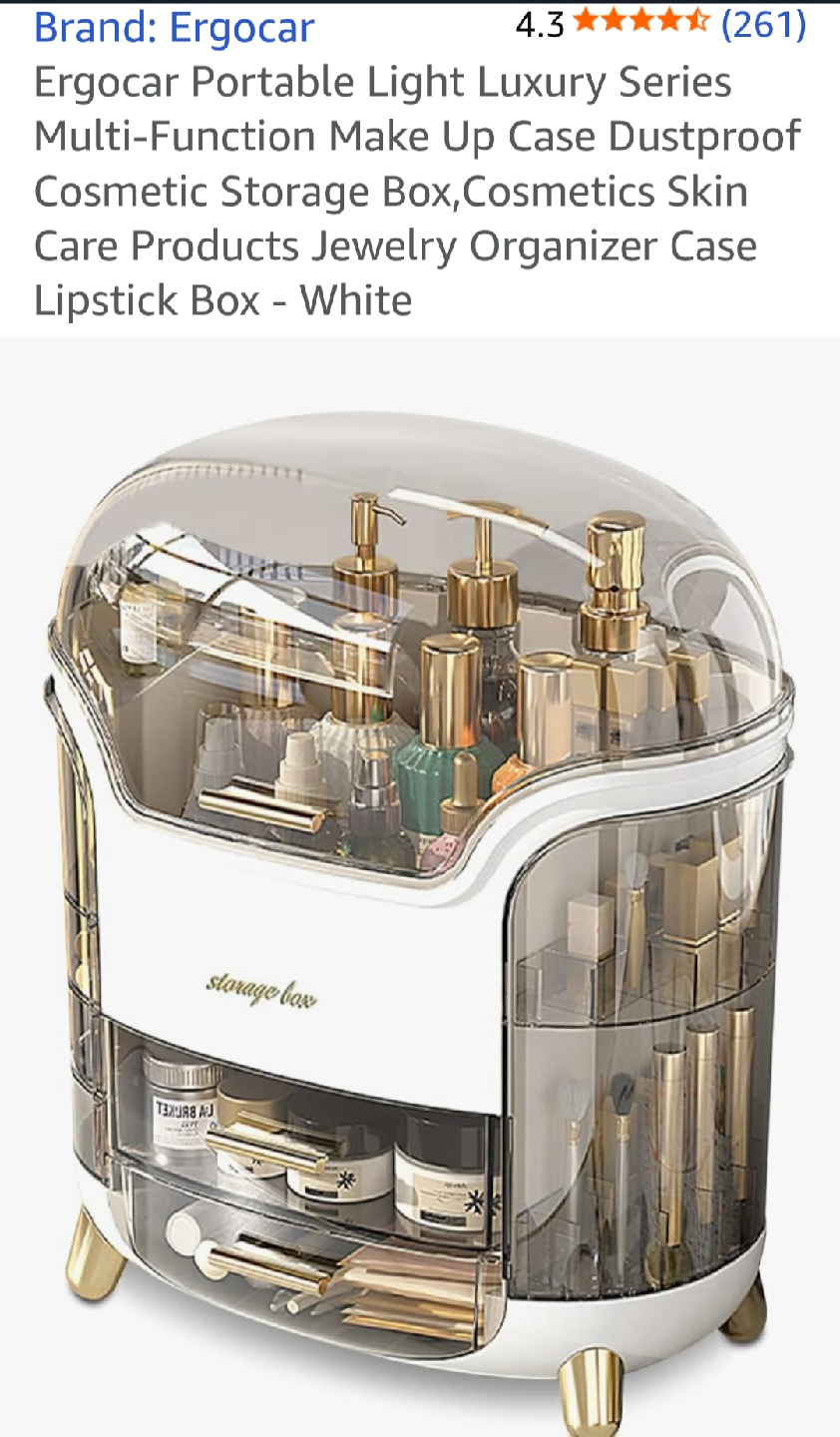 Portable LIGHT LUXURY MAKEUP ORGANIZER, White - photo 5