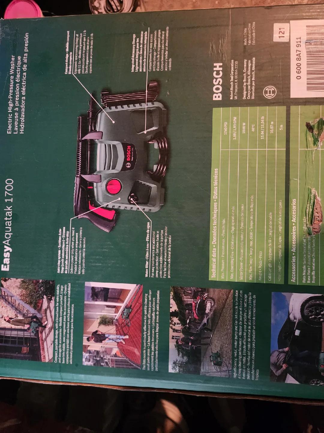 🧡 Bosch EasyAquatak 1700 Electric Pressure Washer image indicator(4)