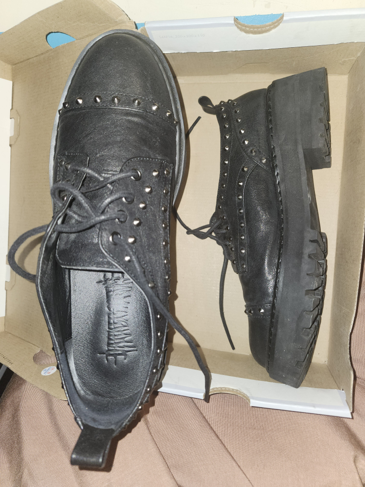 Lamoda Black Studded Platform Shoes