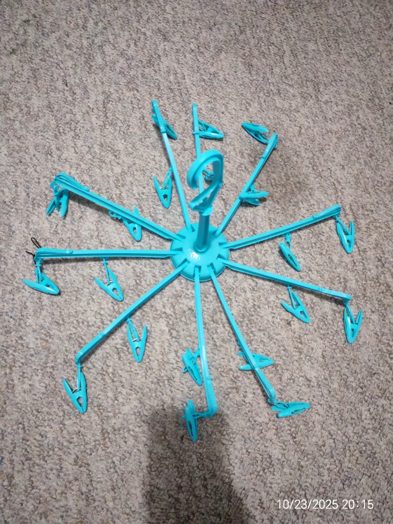 Blue Laundry Drying Rack with Clips