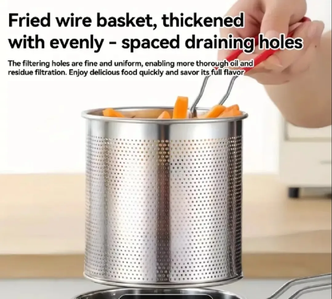 Deep Fryer Pot Perfect for Crispy Fries, Chicken & Doughnuts image indicator(4)