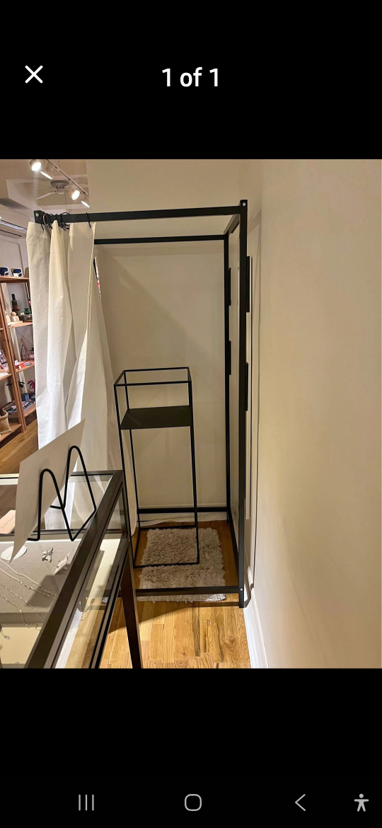Black Metal Clothing Rack with Shelf