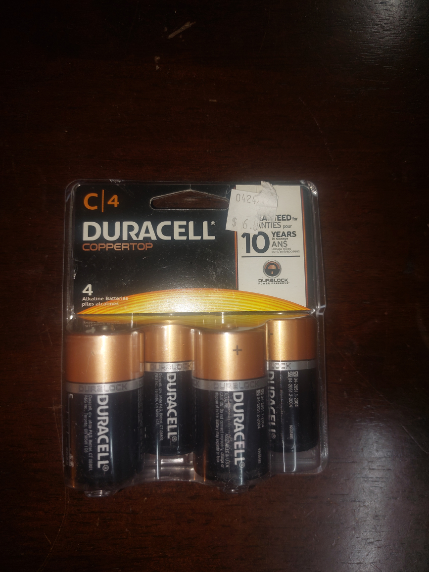Duracell Coppertop C 4 Batteries - 4 Pack