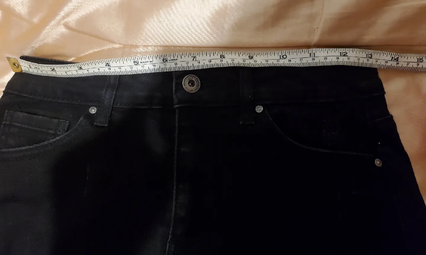 Wax Jean black denim mini skirt with frayed edges image indicator(4)