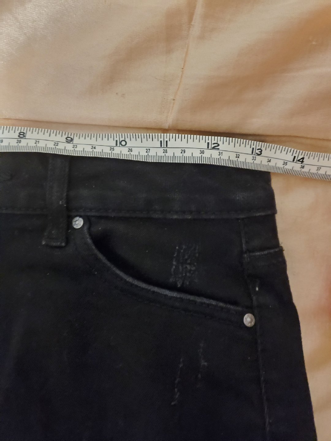 Wax Jean black denim mini skirt with frayed edges - photo 5