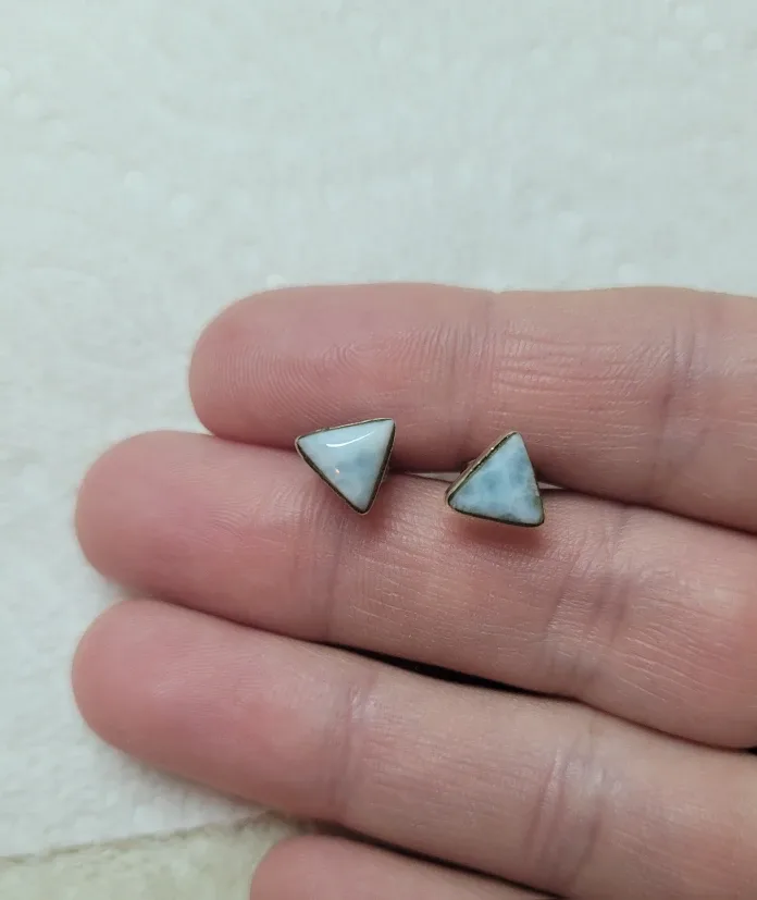 Larimar silver earrings thumbnail