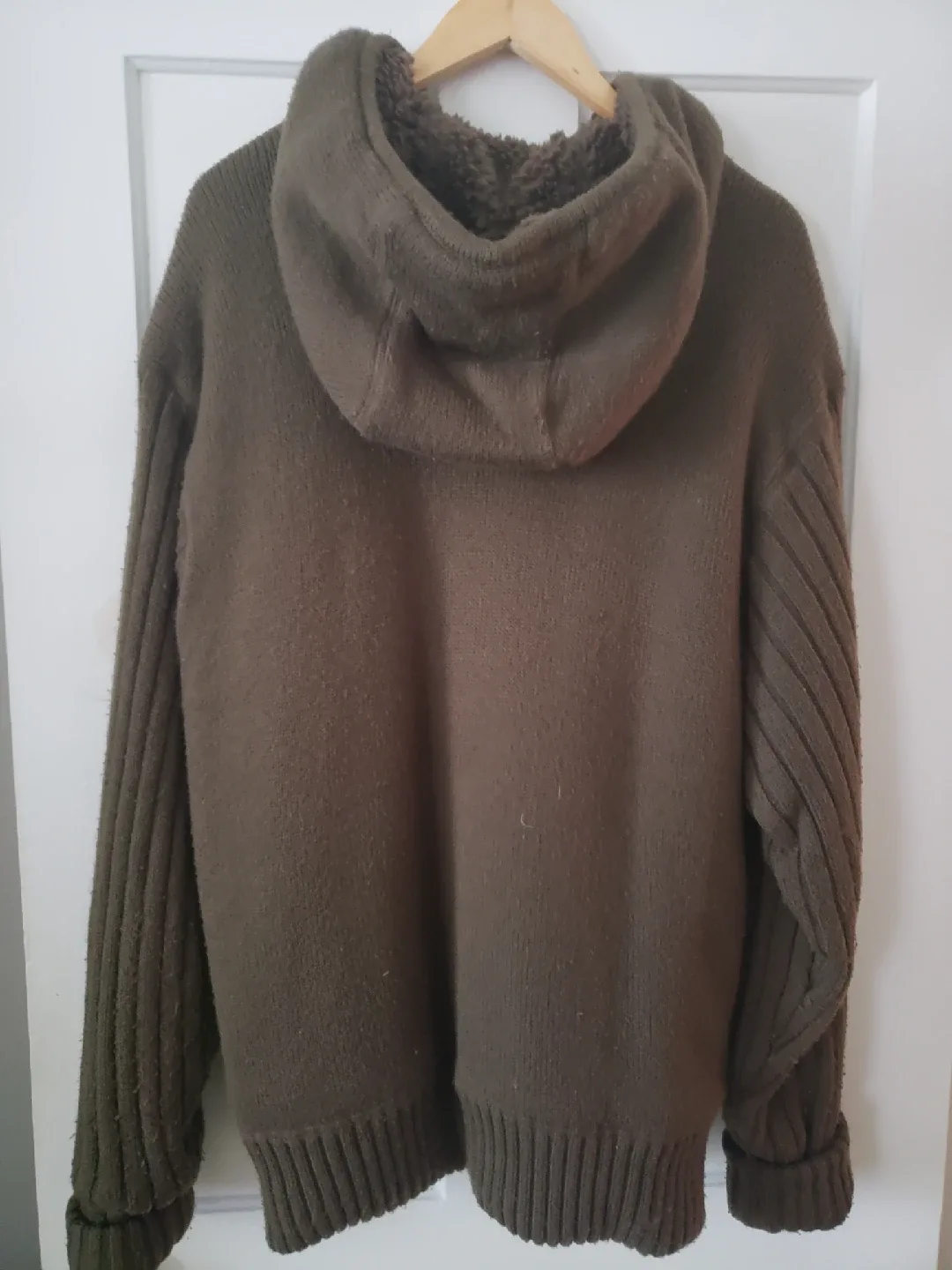 Vintage Schott NYC XXL Olive Green Wool Blend Hoodie (Like New) image indicator(2)