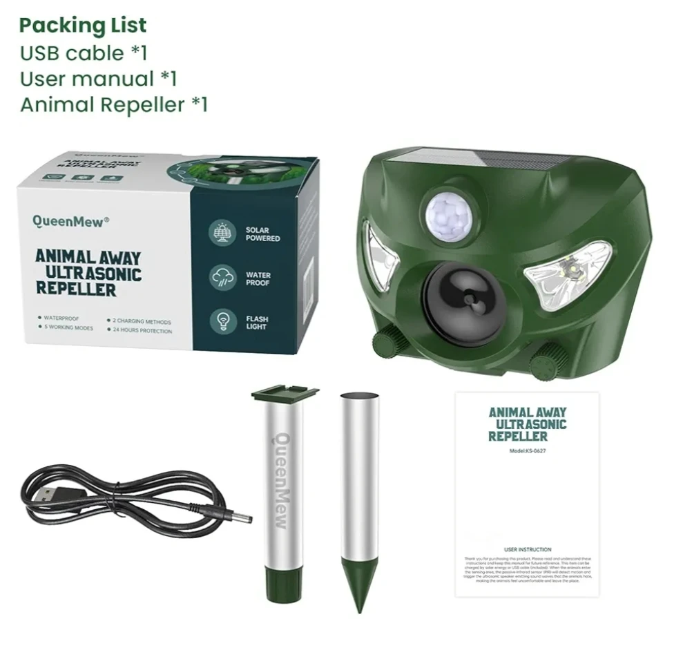 QueenMew Animal Away Ultrasonic Repeller - New in Box!