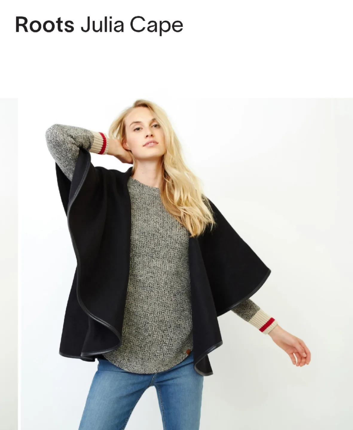 Roots Julia Cape, Black, Small