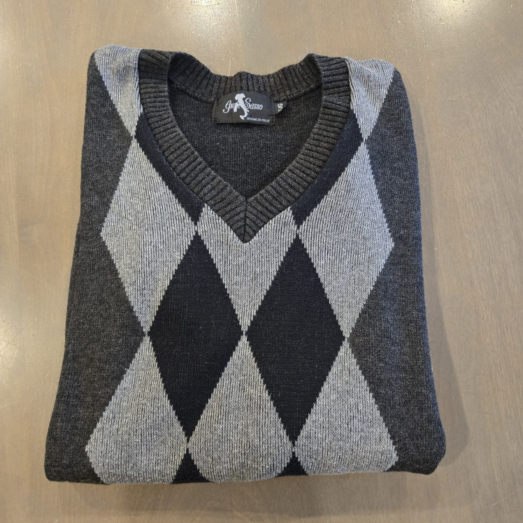 Gran Sasso Argyle Sweater - Mens Large - photo 3