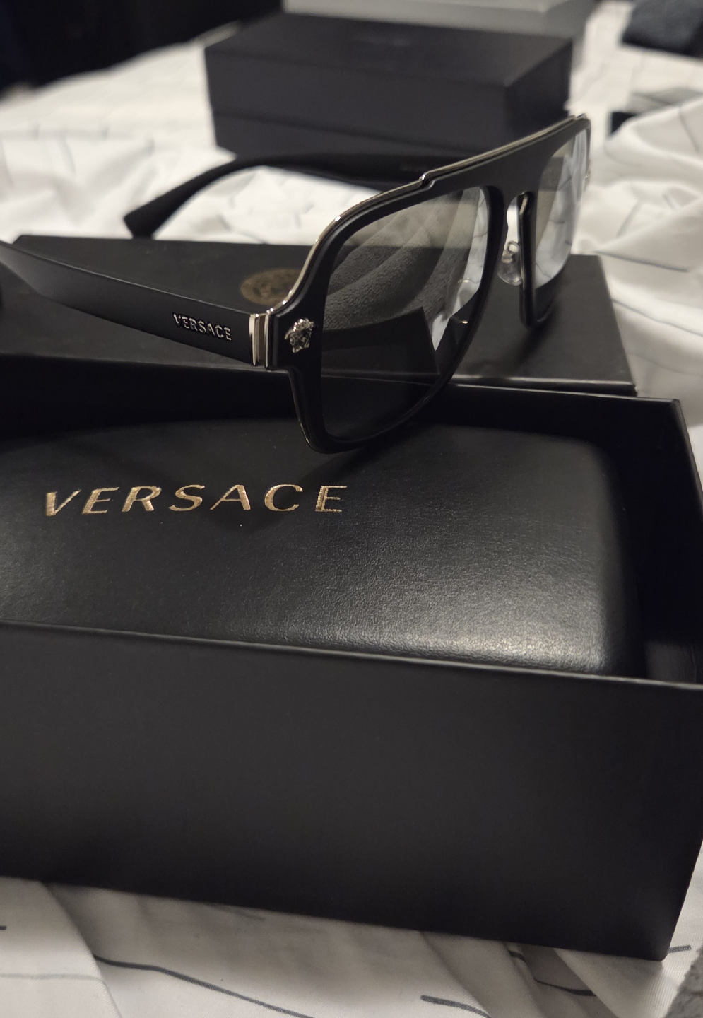 Versace Black Sunglasses with Case - photo 2