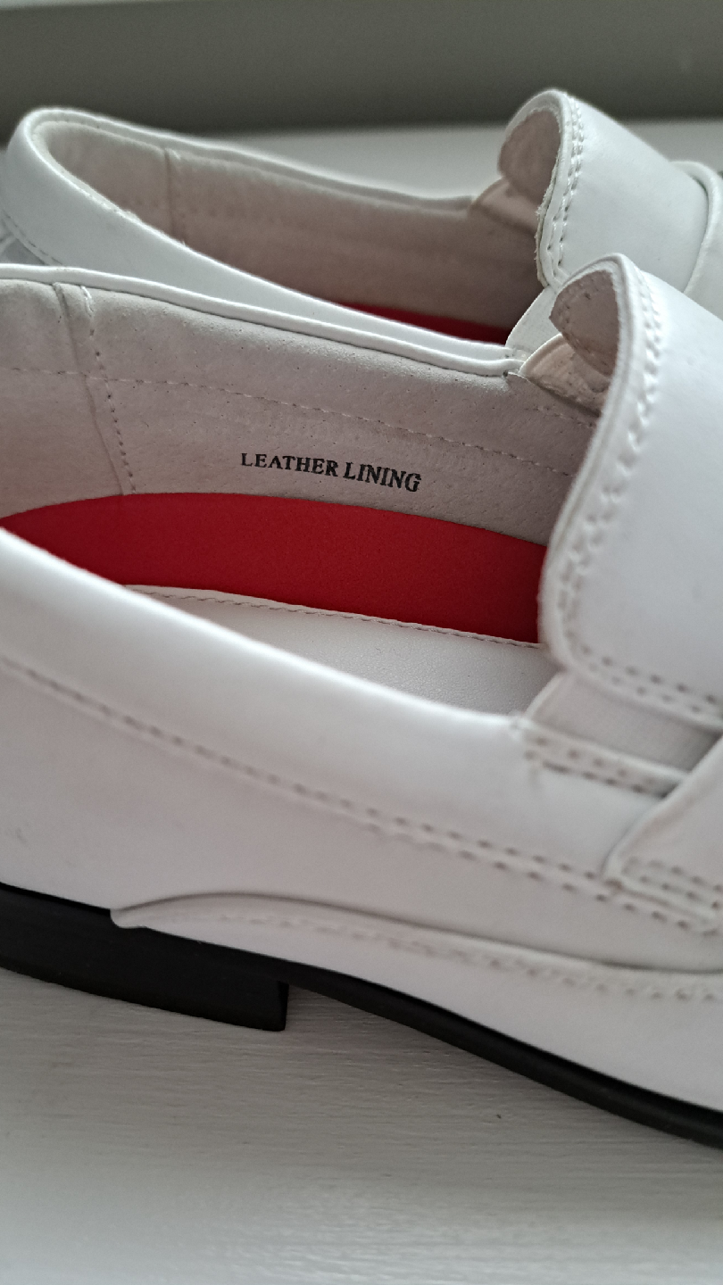 Good Fellas White Leather Loafers Sz 1 Boys - photo 5