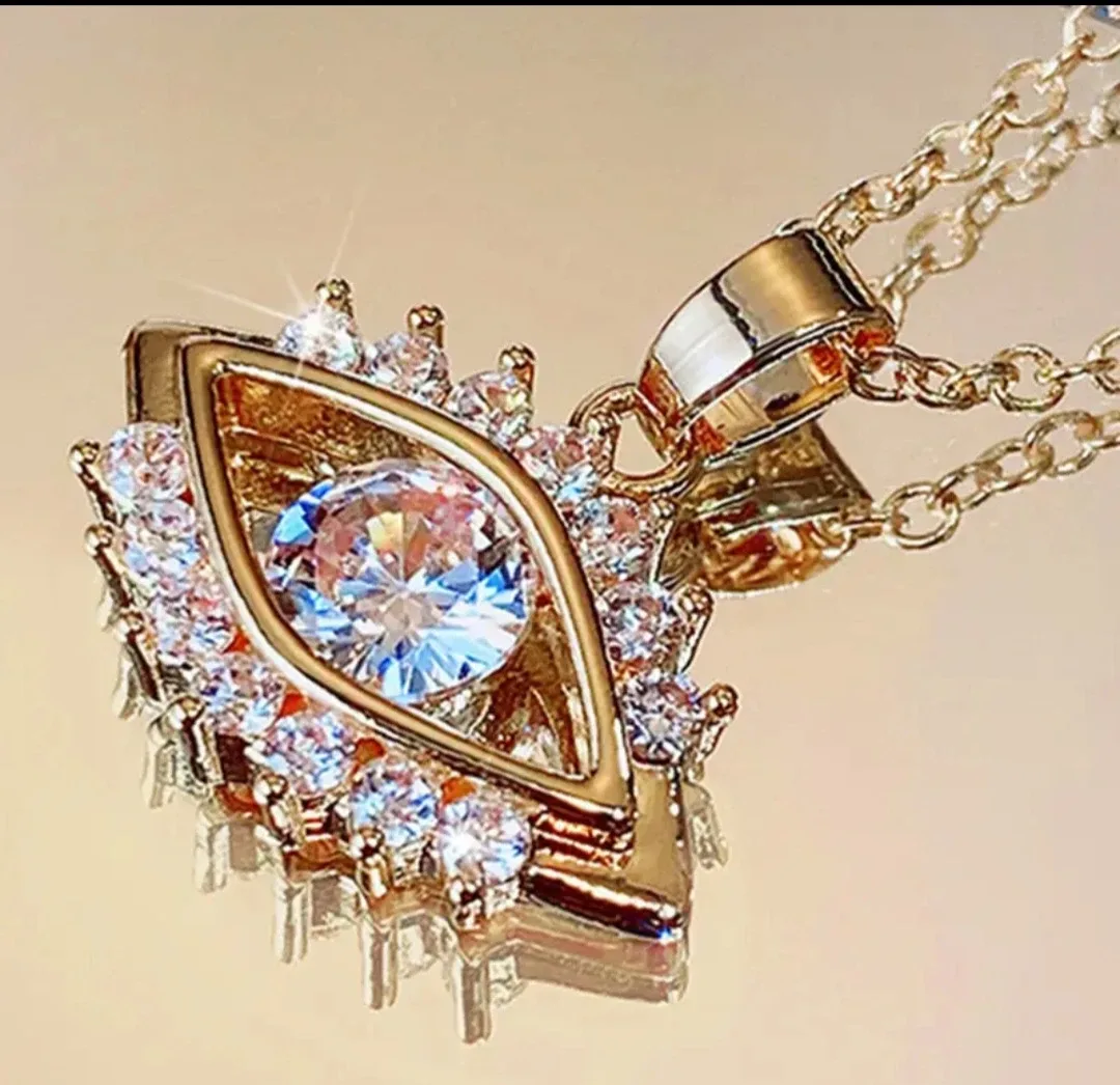 Evil Eye Gold Necklace with Rhinestones image indicator(5)