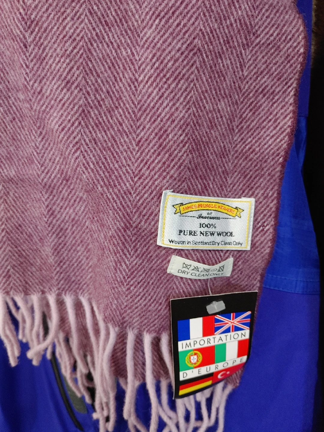 🧡JAMES PRINGLE WEAVERS 100% PURE NEW WOOL SCARF FROM SCOTLAND