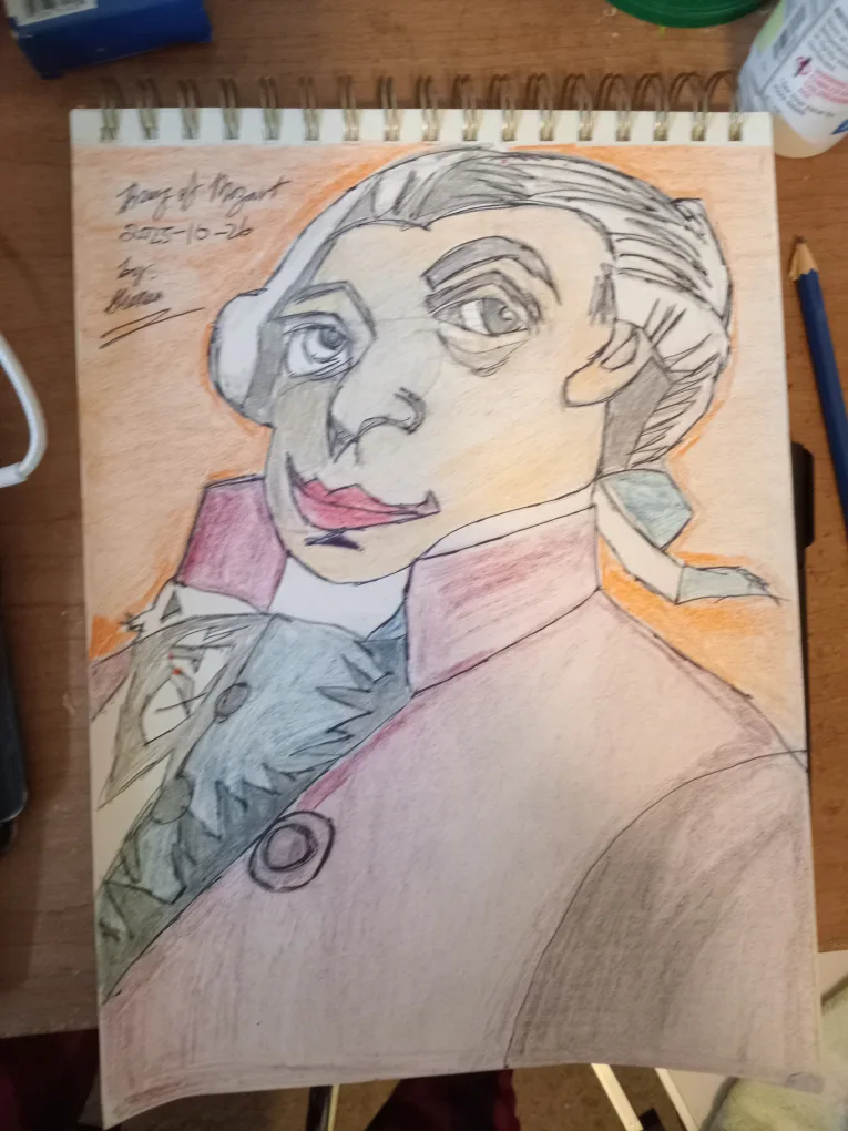 Mozart Drawing Illustration by Custom Artist Sherwin image indicator(2)