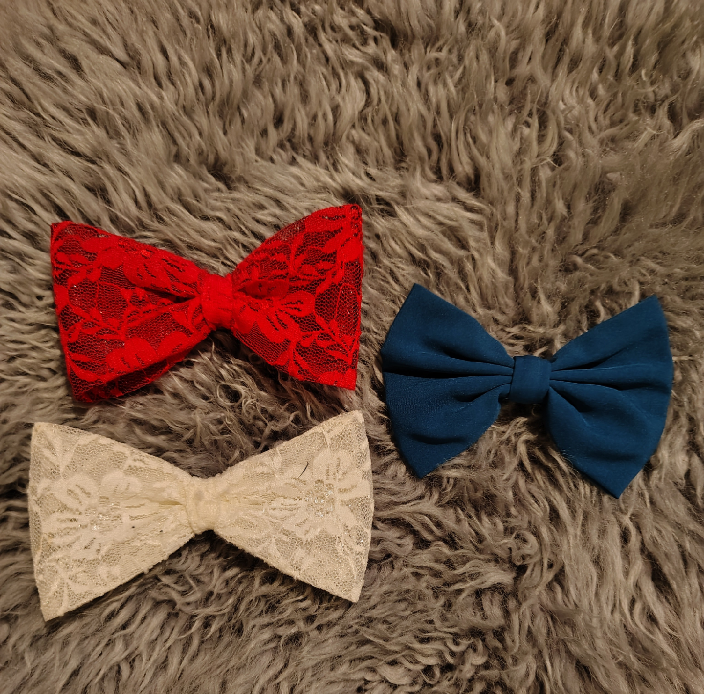 large hair bows - Red, Blue, white - Halloween