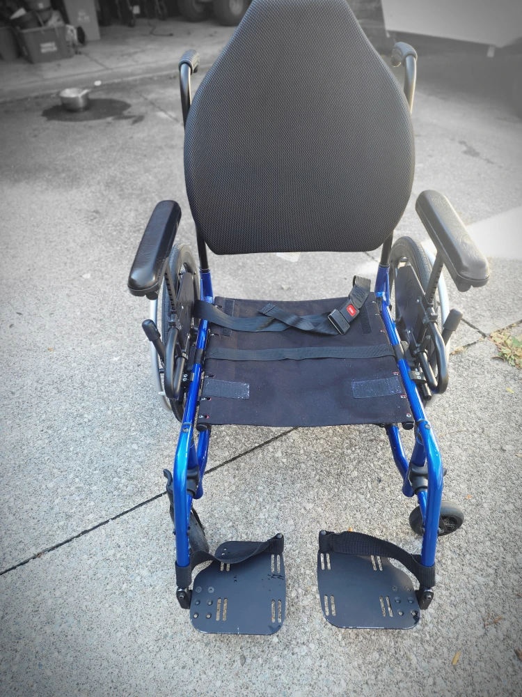 Blue Foldable Wheelchair