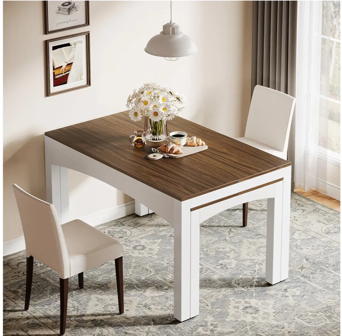 Extendable Dining Table - White & Wood image indicator(3)