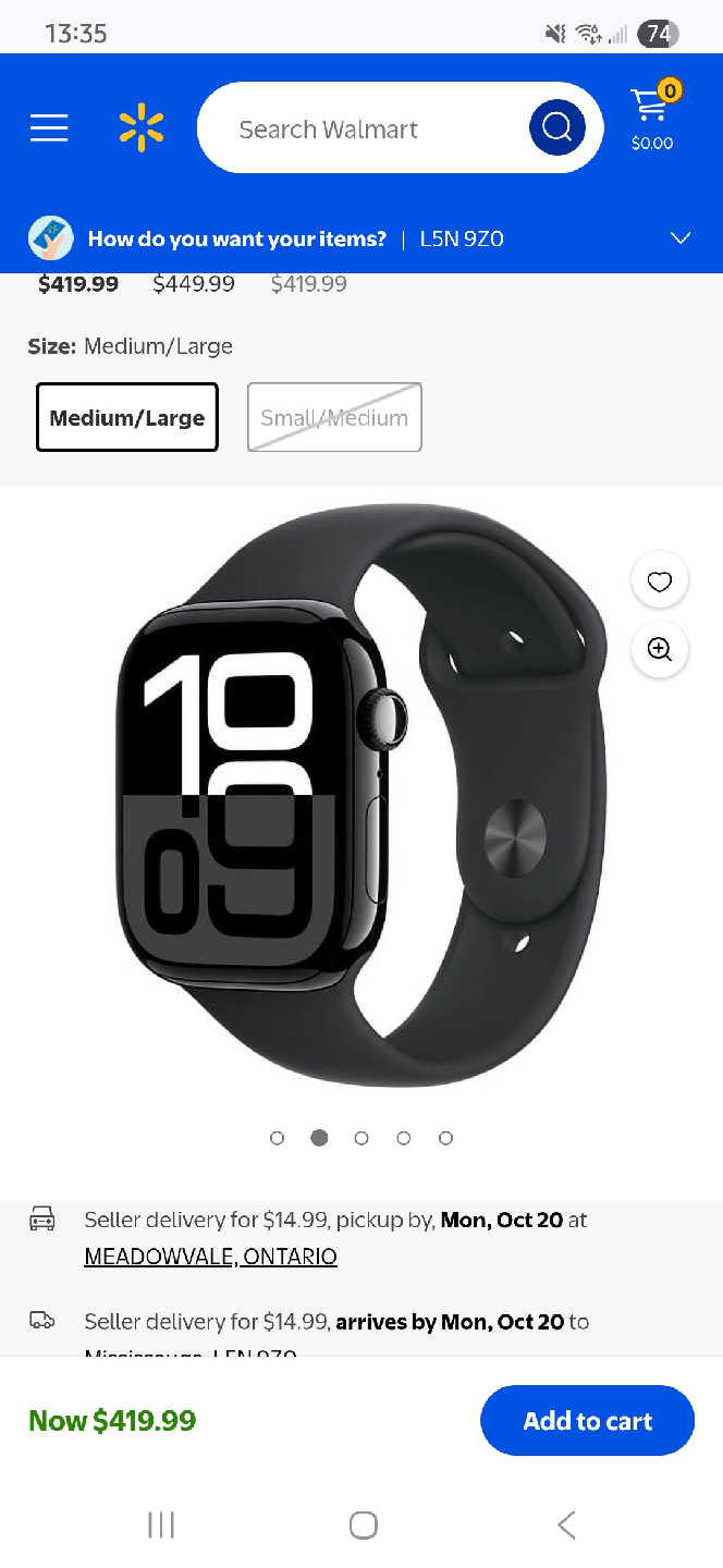 Apple Watch Series 10 - Sport Band - 46mm- Black