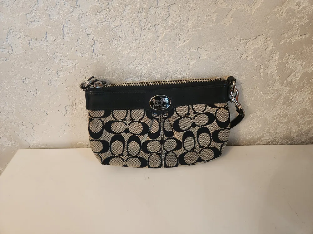 Coach Signature Canvas & Leather Small Handbag