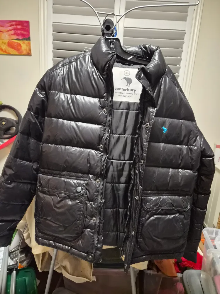 Canterbury Black Puffer Jacket Size XL thumbnail