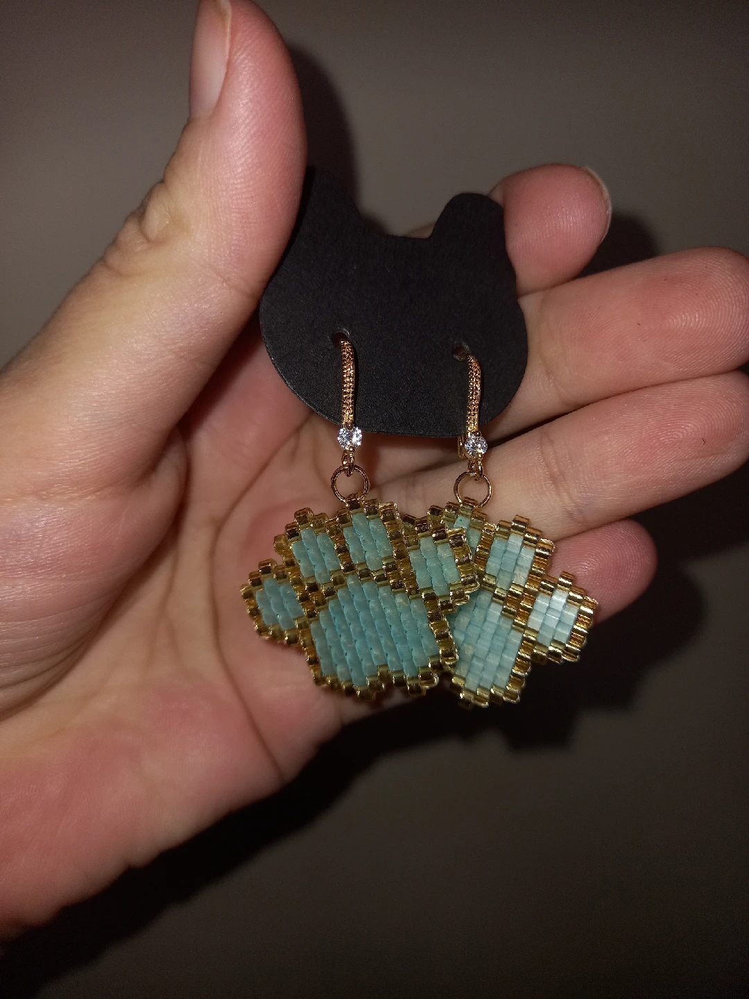 Handmade Paw Print Beaded Earrings