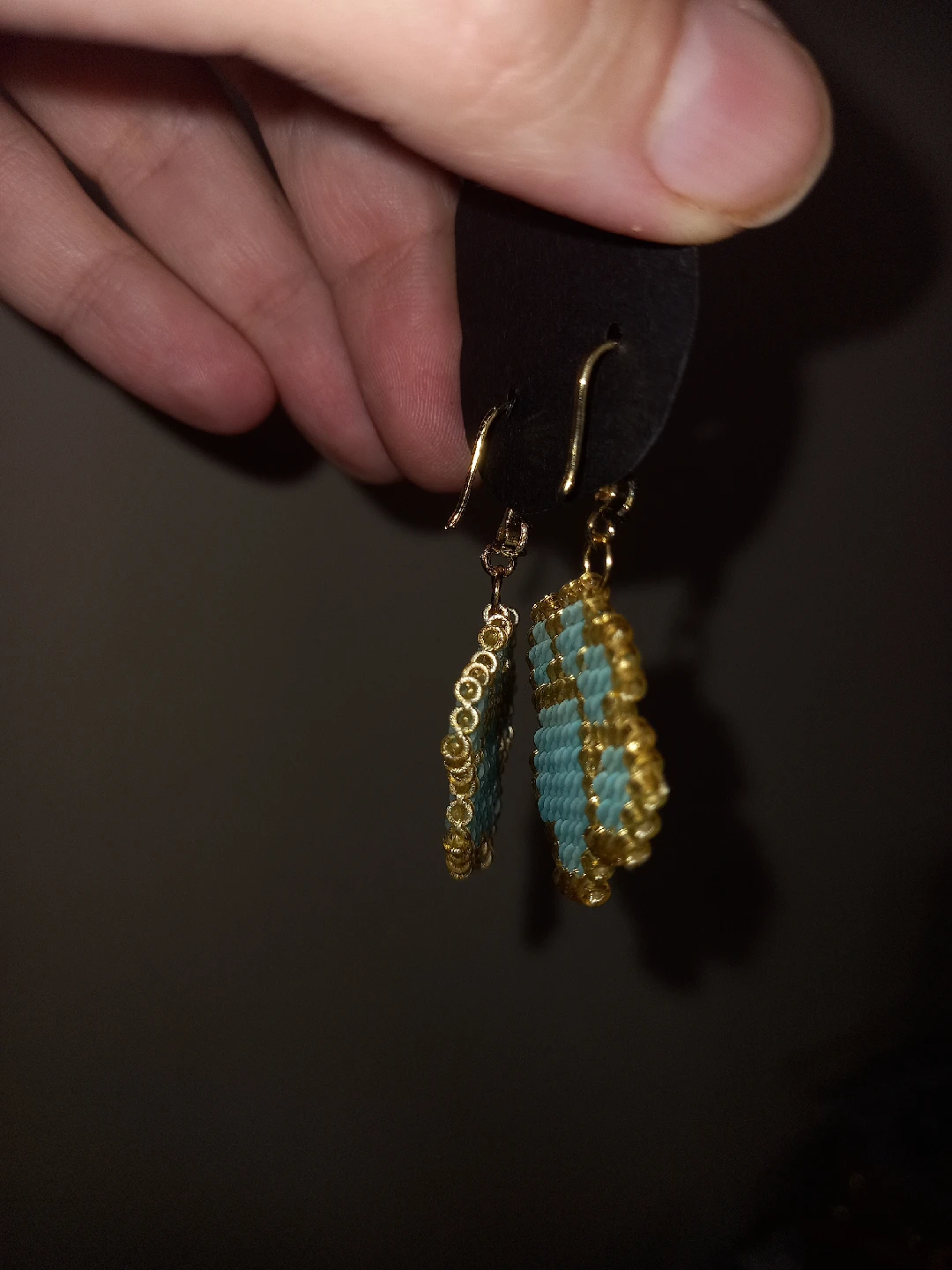 Handmade Paw Print Beaded Earrings - photo 4
