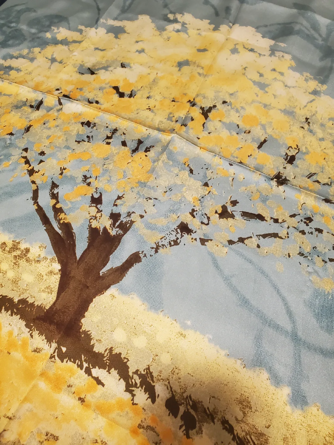 Tree Print Scarf - Blue and Yellow image indicator(2)