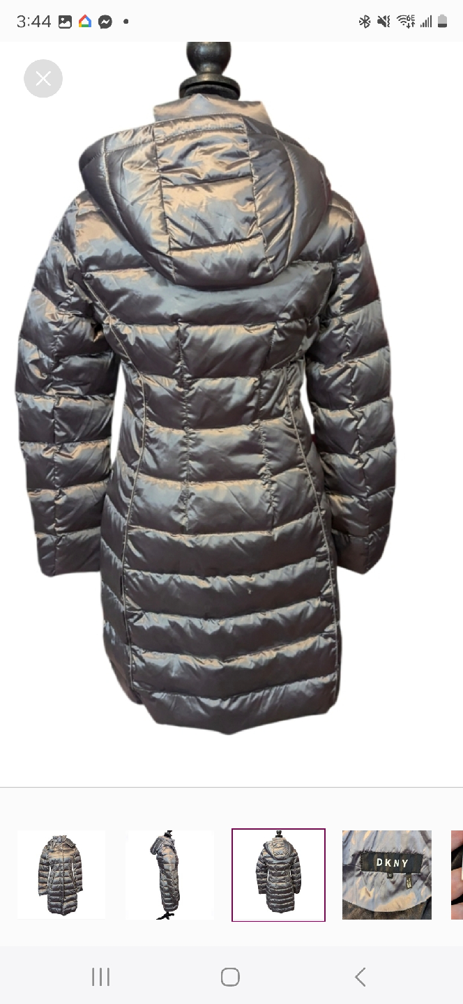 DKNY Silver  Puffer Coat - Size M - photo 2