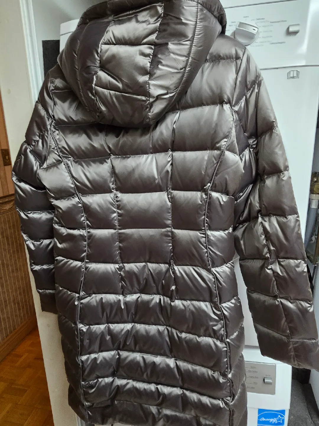 DKNY Silver  Puffer Coat - Size M image indicator(6)