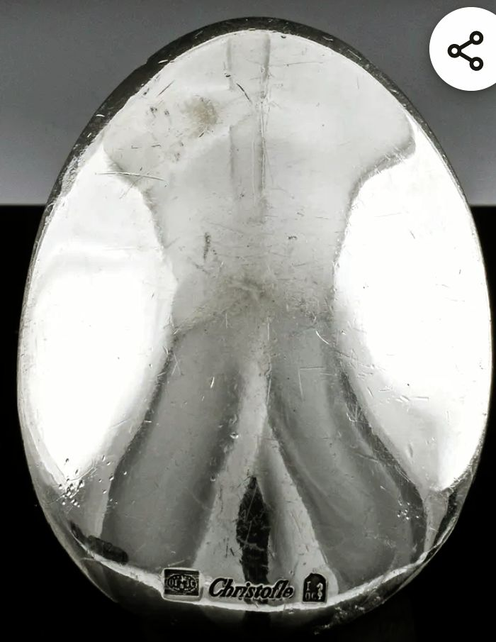 RARE Christofle sterling silver plated peace stone paperweight - photo 2