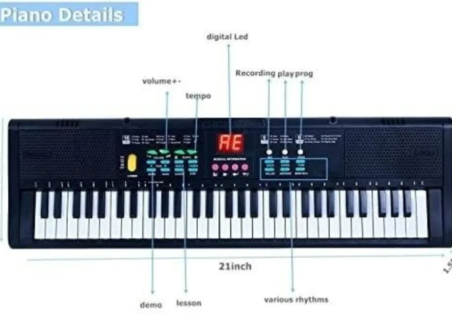 Electronic Keyboard with Microphone image indicator(4)