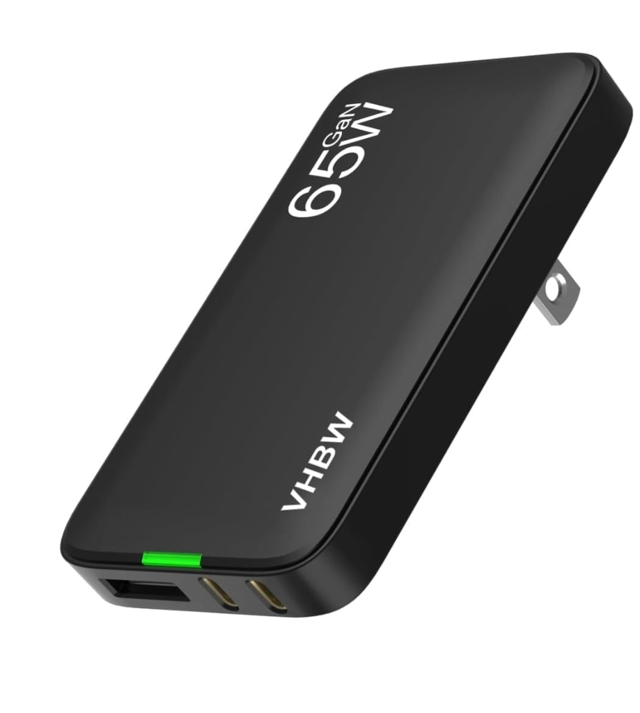 VHBW 65W GaN Charger - Ultra-Slim/Foldable Design