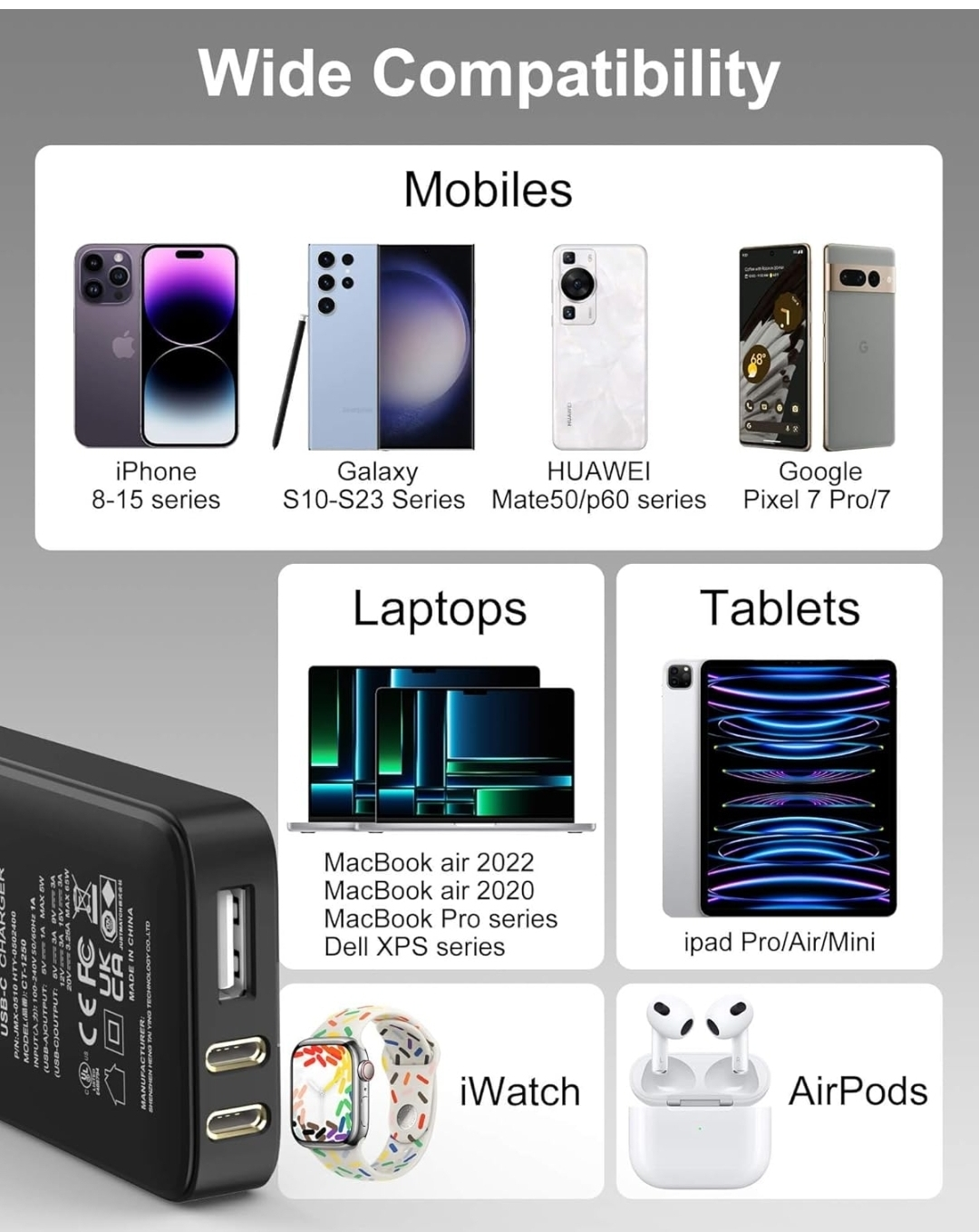 VHBW 65W GaN Charger - Ultra-Slim/Foldable Design - photo 4
