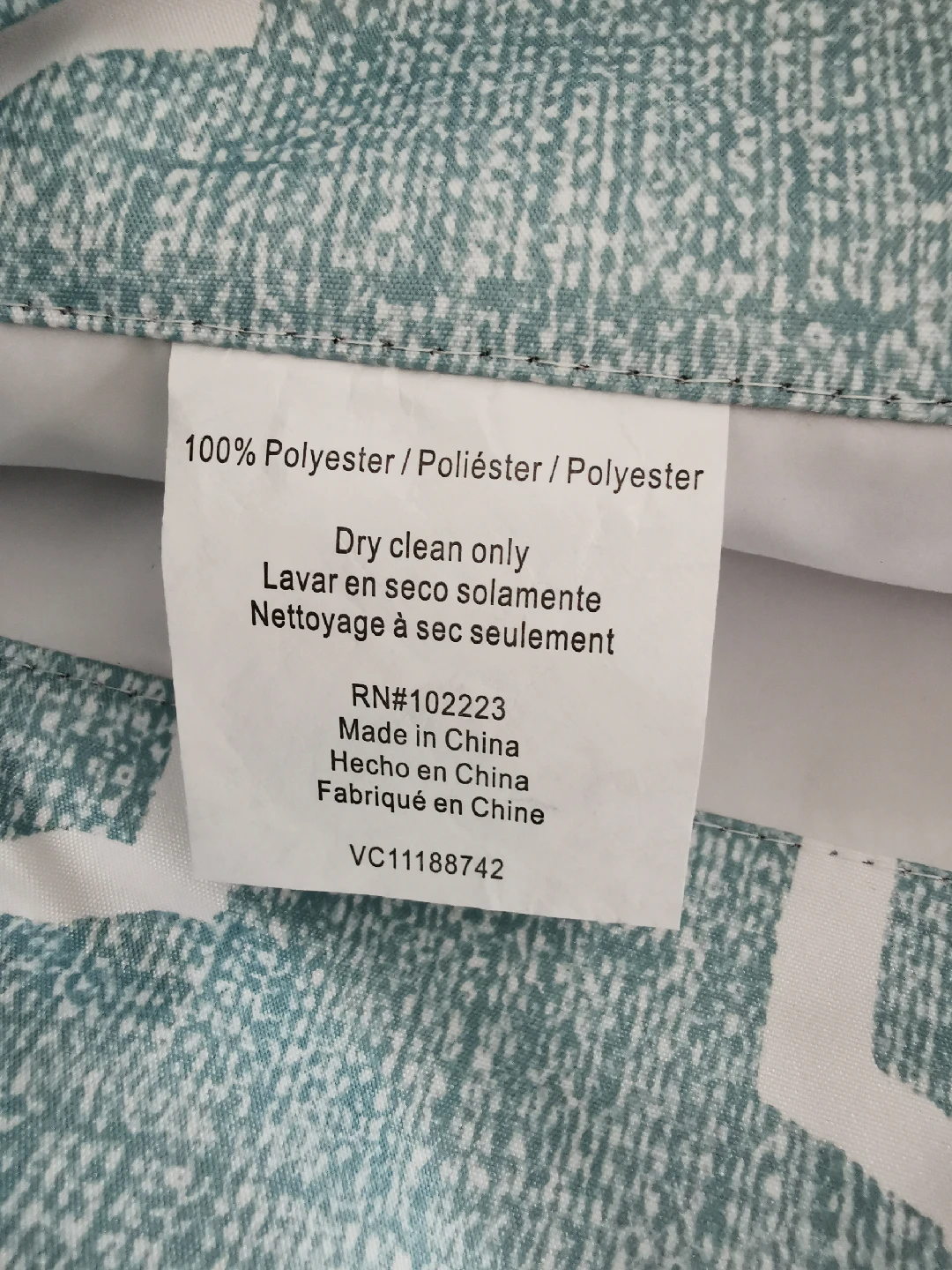 Teal & White Patterned Curtain Panels (52"W x 84"L) - photo 4