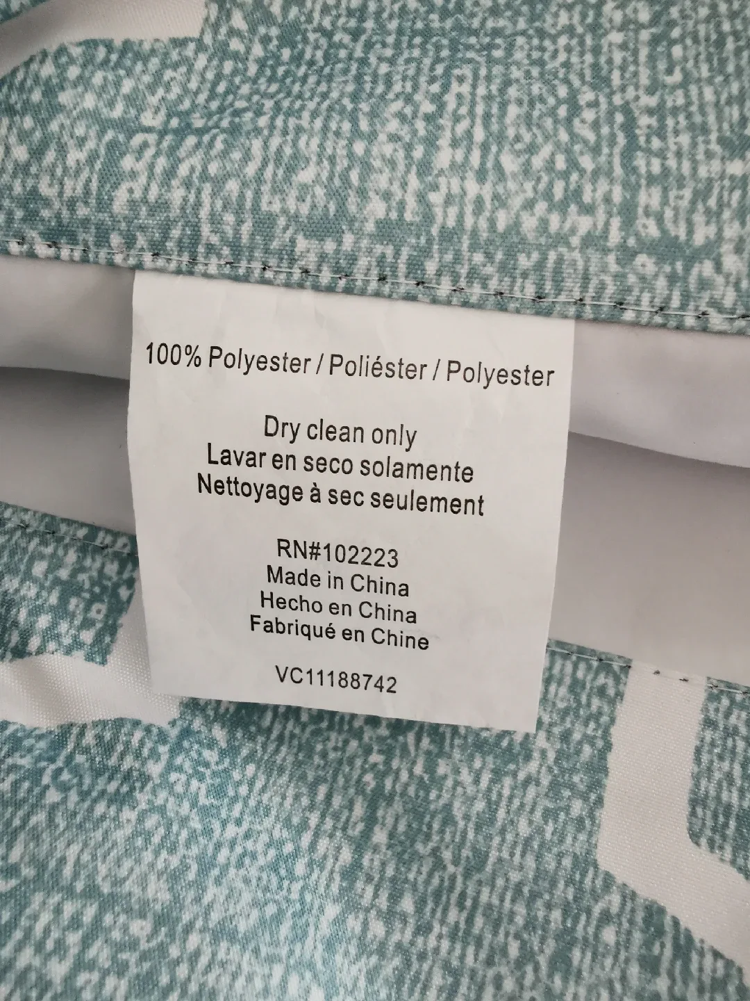 Teal & White Patterned Curtain Panels (52"W x 84"L) image indicator(4)