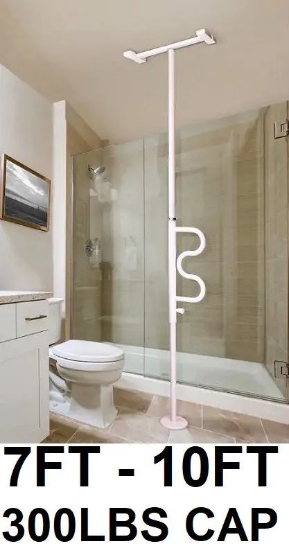 Stander Security Pole and Curve Grab Bar - 7FT-10FT thumbnail