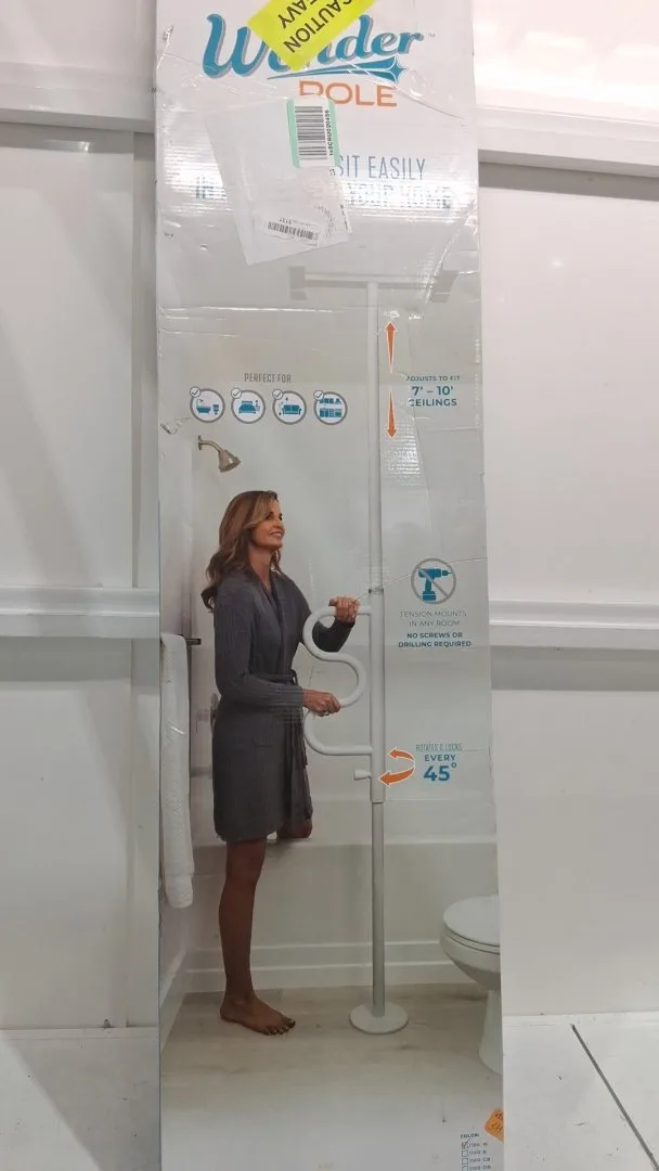 Stander Security Pole and Curve Grab Bar - 7FT-10FT image indicator(2)