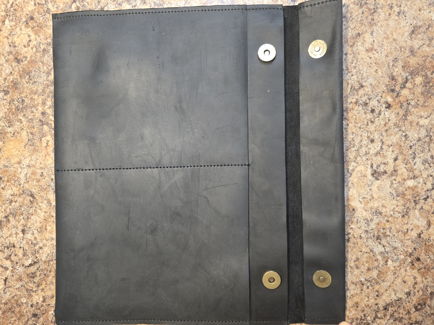 Black Leather Laptop Sleeve - photo 2