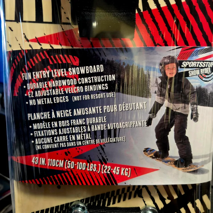 SNOWBOARD - SportsStuff Wood Snowboard - Beginner's Kids image indicator(2)